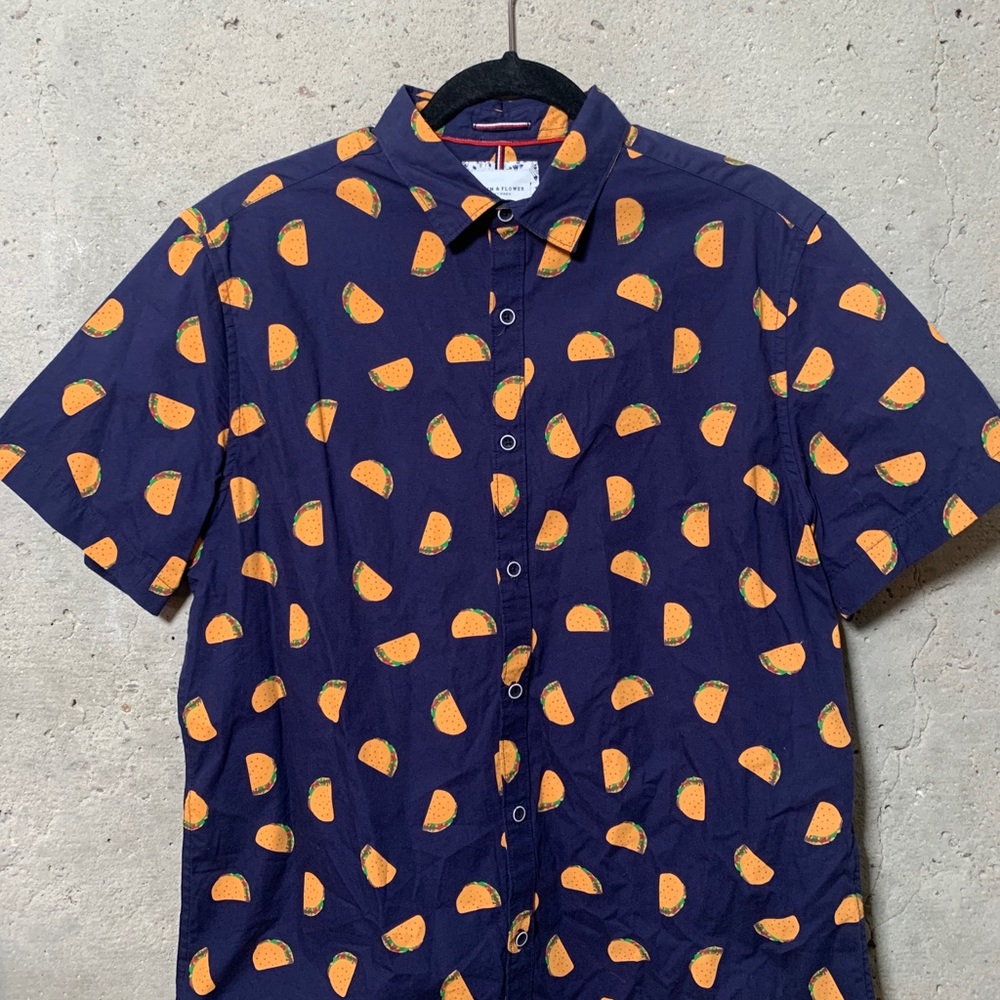 TACOS!! Men’s short sleeved button down - slim fit
